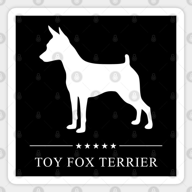 Toy Fox Terrier Dog White Silhouette Magnet by millersye